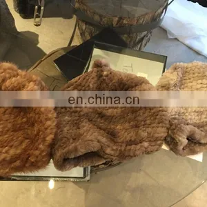 Knitted Mink Beanie Fur Tuque Hat for Women thumbnail-6