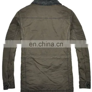 Latest Mens Winter Thick Padded Stylish Denim Jacket With Fur Collar thumbnail-3