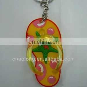 Slipper Logo Custom Soft Pvc Keyring,rubber Key Chain,plastic Keychain thumbnail-1