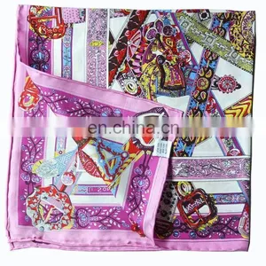 53cm Square Wholesale China Factory Silk Printed Scarf thumbnail-6
