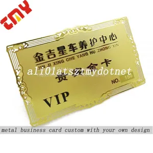 Custom Metallic Gold Metal Vip Business Card,High Quality Metal Membership Cards China thumbnail-3