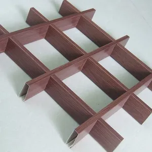 Indoor Metal Grid Ceilings Aluminum Panel Building Material Grille thumbnail-2