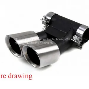 Km for 2008-2015 Cayman Boxster 987 Exhaust Tip Exhaust Pipes Muffler Tips Tail Pipe Black Titanium thumbnail-2