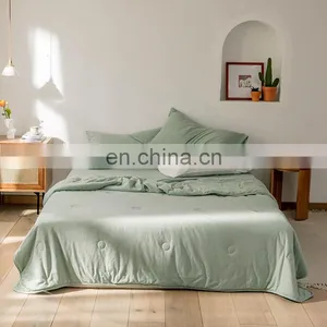 Wholesale Comforter Folded Soft 100% Cotton Knitted Lightweight Coverlet For All Season Quilt thumbnail-2