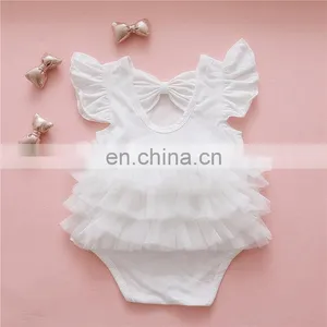 Wholesale Baby Girls Cotton Clothes Princess Ruffle Birthday Baby Girls Party Romper thumbnail-1