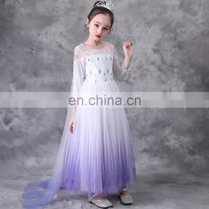 Snow Queen 2 Dress for Girls Formal Birthday Frock Sequins Cloak Kids Party Dress Elsa Dress Magic Wand Cosplay Princess Costume thumbnail-5