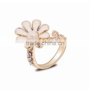 Hot Trend Jewelry 2015 Pave Crystal Latest Fashion Gold Two Finger Rings Jewelry thumbnail-1