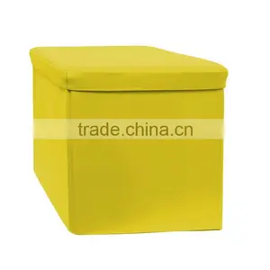 Kids Folding Storage Faux Leather Ottoman Stool thumbnail-2