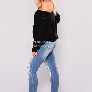 Nine-point Ripped Women's Small Feet Tight-fitting Hip-lifting Fashion Jeans thumbnail-4