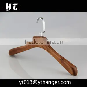 High Quality Luxury Brown Wooden Pants Hanger With Trousers Clip for Men Clothes thumbnail-4