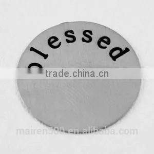 B5 Words Coin Floating Locket Initial Disc Plate,stainless Steel Plates thumbnail-1