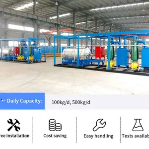 EU Standard 20 Ton Scrap Tire/Plastic to Oil Recycling Process Pyrolysis Machine at Hot Sale thumbnail-1