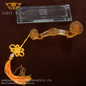 Chinese Fengshui Lead Crystal Liuli Ruyi New Year Business Gift Home Office Decoration thumbnail-2