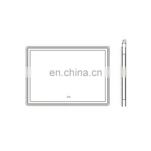 Opening Sale Rectangle Vanity Mirror Hot New Products Bathroom Makeup LED Mirror With Touch Screen thumbnail-4