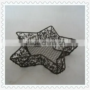 Storage Handmade Iron Wire Wicker Star Shaped Baskets thumbnail-1