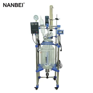 Laboratory Double Layer Jacketed Glass Chemical Reactor 30L thumbnail-1