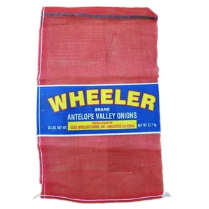 PRINTED PP LENO MESH BAG WITH BAND LABEL LOGO FOR ONIONS thumbnail-3
