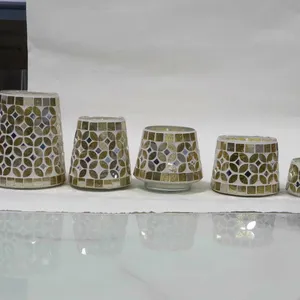 Glass Candle Holder Glass Vase Mosaic Vase thumbnail-5