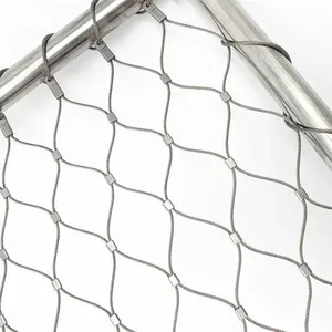 7x7 Stainless Steel Woven Wire Rope Mesh for Bird Cage Protection thumbnail-1