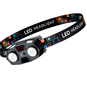 White Yellow Dual Light Motion Sensor Headlamp Rechargeable 250LM IPX4 Waterproof LED Head Torch for Outdoor Camping Hiking thumbnail-1