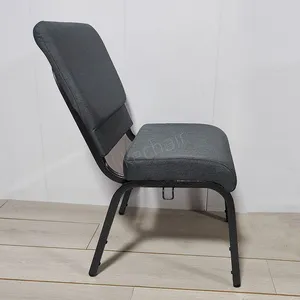 Durable High Quality Steel Frame Comfortable Padded Commercial Modern Church Chairs Metal thumbnail-5