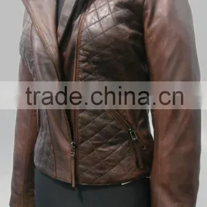 Stone Washed Genuine Leather Jacket Women thumbnail-2