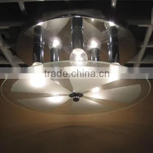 Silver Ceiling Glass Fan Type Lighting thumbnail-1