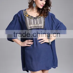 Ladies Large Size Neckline Beaded / Embroidered Blouse for Women thumbnail-2