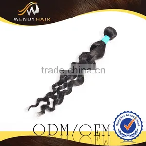 Indian Human Hair Extensions Black Color French Curl Hair Weaving thumbnail-1