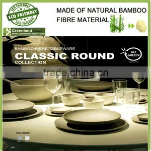 Color Mixing Natural Bamboo Fiber Hot Plates and Dishes thumbnail-1