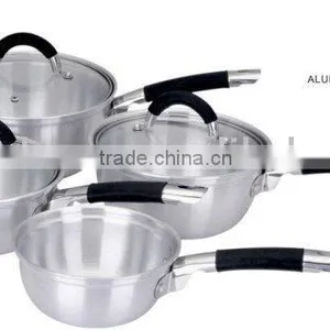 7pcs Aluminium Pans With Black Silicone Handle thumbnail-1