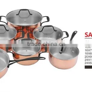 12pcs Tri-ply Kitchenware Set With Copper Outside thumbnail-1