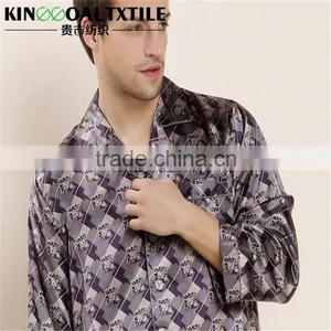 Luxury Jacquard Sleepwear by 100% Silk Men's Classic Silk Pajama Set thumbnail-1
