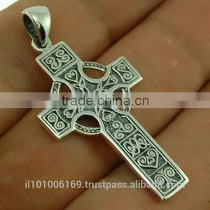Celtic Knot Silver Cross Pendant, Pn105 thumbnail-1