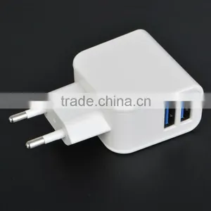 Coolsell High Quality Euro Style 2 Usb Port Fast Charger 2A Usb Travel Wall Charger thumbnail-2