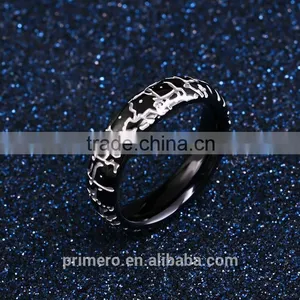 New Arrivals 2016 Stainless Steel Men's Rings Fancy Crack Pattern Designs Gold Silver Jewelry Wholesale thumbnail-2