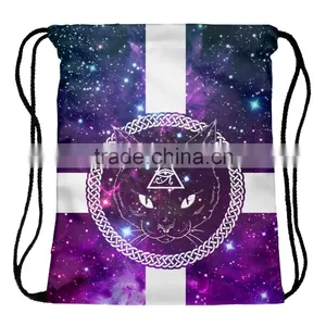 Brand New 3D Printed High Quality Wholesale Drawstring Backpack thumbnail-6