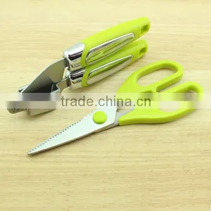 Perfect Green Color Utensil Garlic Press and Scissors Kitchen Set thumbnail-3