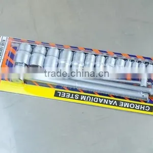17PCS E SOCKET SET 1/2"&3/8"&1/4"DR thumbnail-1