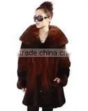 Dyed Mink Fur Coat With a Big Collar thumbnail-1
