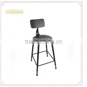 Promotional Metal High Bar Chair With Backrest, Vintage Bar Stool High Chair thumbnail-1
