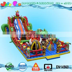 Dinosaur Inflatable Trampoline,dino Air Jumping Bouncer With Tunnel Slide and Amusement Games for Children thumbnail-1