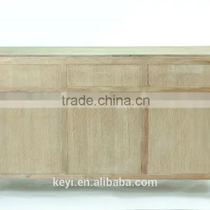 French Style 3 Doors Cabinet Chinese Antique Solid Wood Sideboard Cabinet(DT-1046-OAK) thumbnail-3