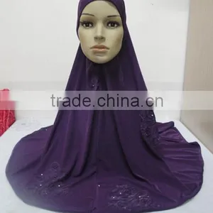 H306 Big Size Muslim Hijab With Flower Prints,islamic Scarf thumbnail-4