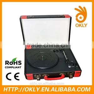 Nostalgic Portable Bluetooth Suitcase Turntable With USB Mp3 Player thumbnail-1