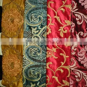 RAYON SLUB EMBROIDERED FABRIC FOR CURTAIN AND SOFA thumbnail-1