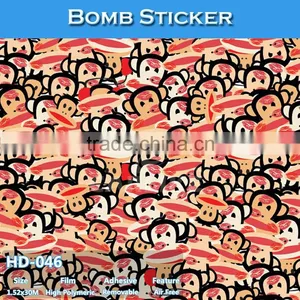HD-046 Clear Printing Car Decoration Film Bomb Sticker Rolls For Sale thumbnail-1
