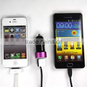 Small Micro Auto Universal Dual USB Car Charger For Apple And Android Devices thumbnail-2
