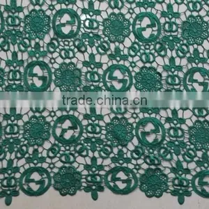 2015 New Design Dark Green Chemical Lace Fabric thumbnail-1