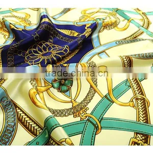 Brand Like Scarf 100% Silk Charmeuse Digital Printed Square Silk Scarves 90x90cm thumbnail-3